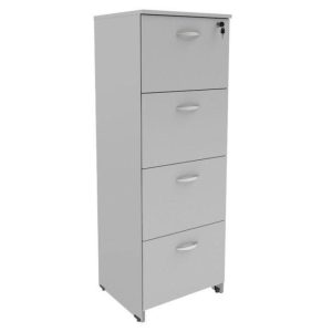 Arquivo 04 Gavetas Pasta Suspensa - MDP - 1,32x0,46x0,42m CINZA/CINZA - 21211