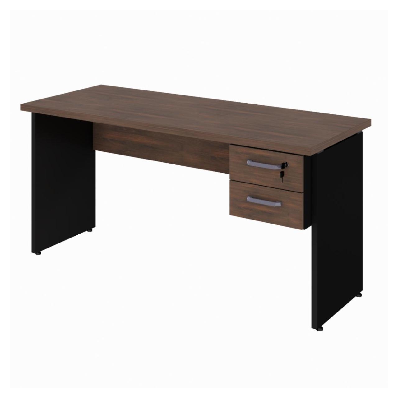 Mesa Escritório 1,50x0,60m - C/ 02 Gavetas MARSALA / PRETO - 23473