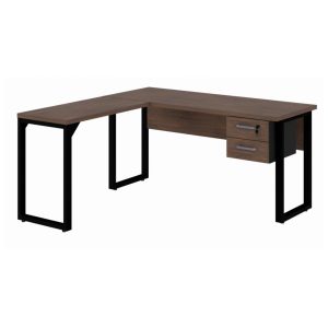 Mesa em L (1,50x0,60m + Mesa Auxiliar) - C/ Gavetas MARSALA/PRETO - 25477