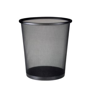 Lixeira de Aço p/ Escritório 0,26x0,23m - Cor PRETA 73001