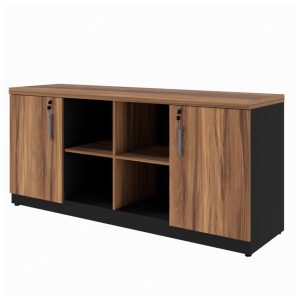 Armário Baixo GOLD Credenza ESPECIAL - 1,60x0,72x0,45m NOGALSEVILHA / PRETO - 23502