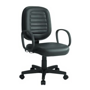 Cadeira DIRETOR Costurada Giratória Braço Corsa Corino Preto 30210