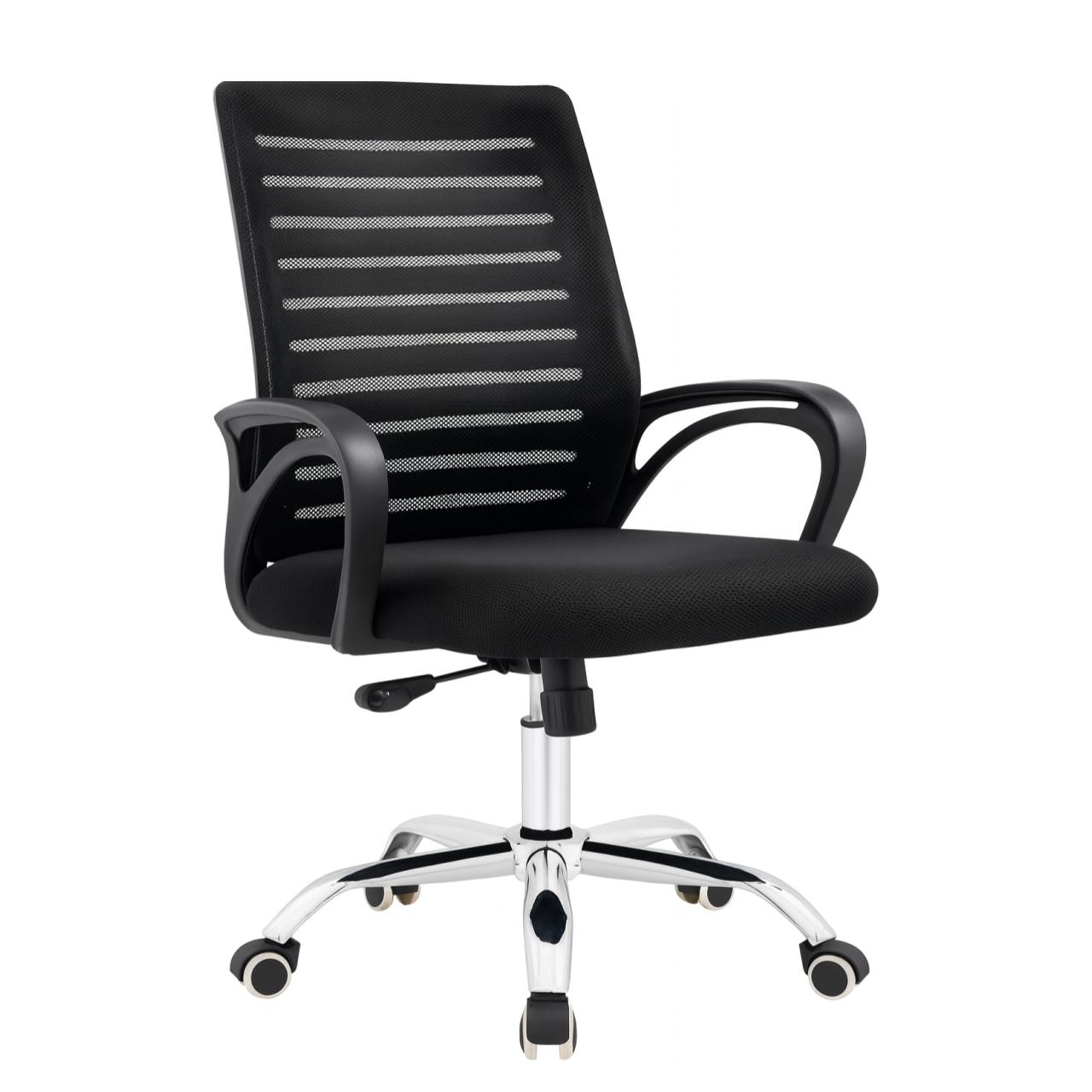 Cadeira para Escritório Tela OZY com Braço - Cor Preta - 30055